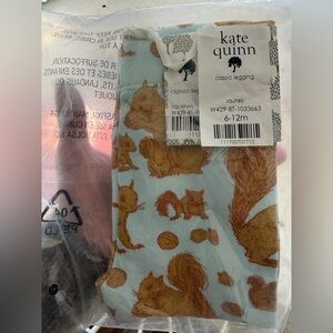 Kate Quinn Light Blue Leggings with Squirrel Print